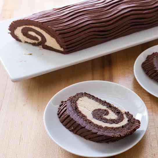 Bittersweet Chocolate Roulade or Yule Log