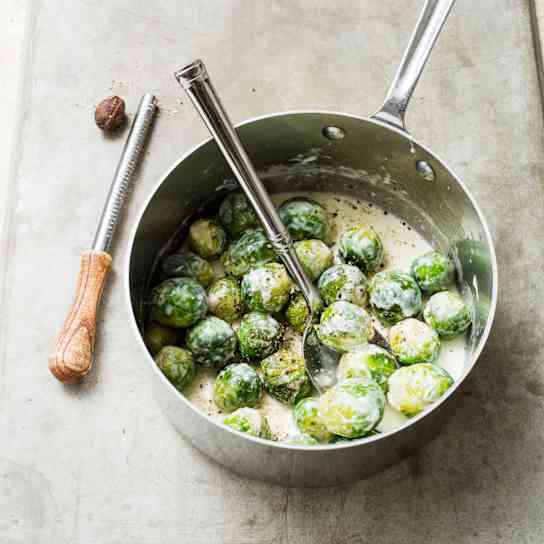 Brussels Sprouts Braised in Cream