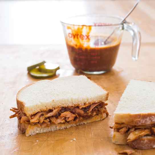 Barbecued Pulled Chicken For Charcoal Grill with Peach Sauce