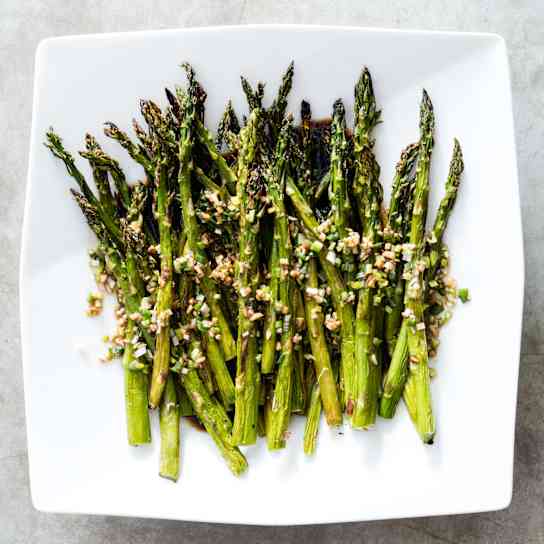 Broiled Asparagus with Soy-Ginger Vinaigrette