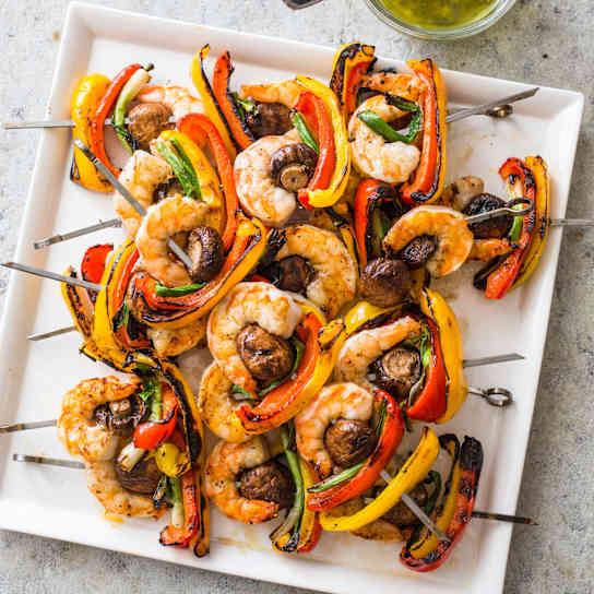 Grilled Shrimp and Vegetable Kebabs