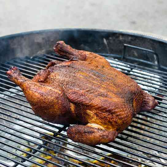 Charcoal Grill-Roasted Whole Chicken