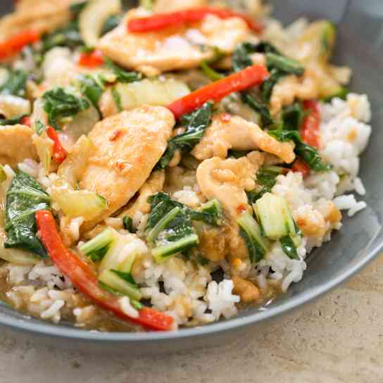 Gingery Stir-Fried Chicken and Bok Choy