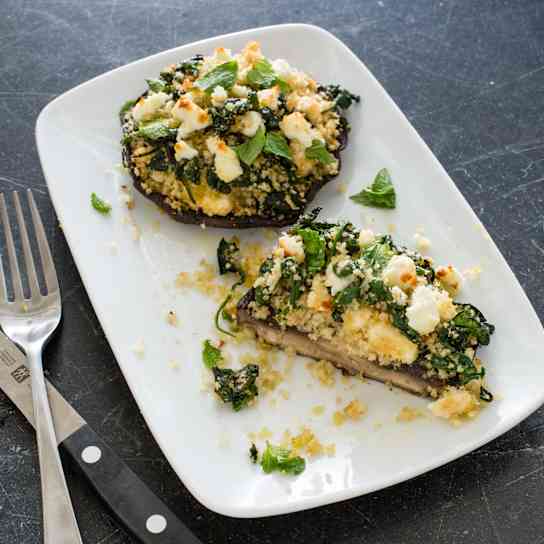 Spinach-Stuffed Portobello Caps