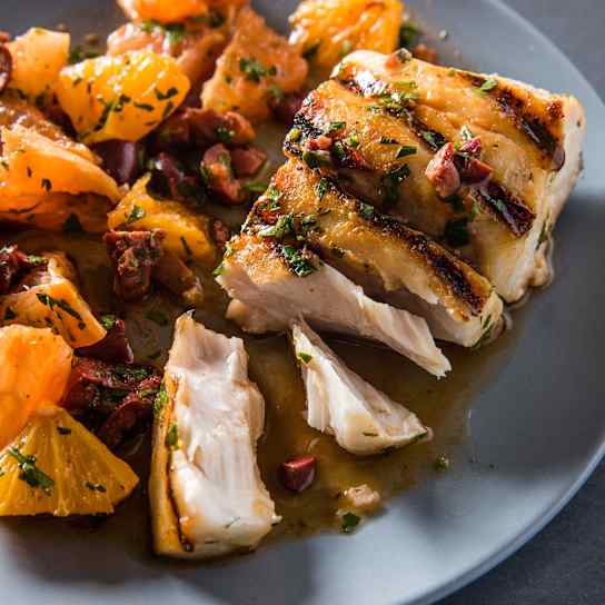 Gas-Grilled Chilean Sea Bass Fillets