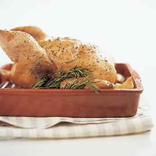 Garlic-Rosemary Roast Chicken with Jus