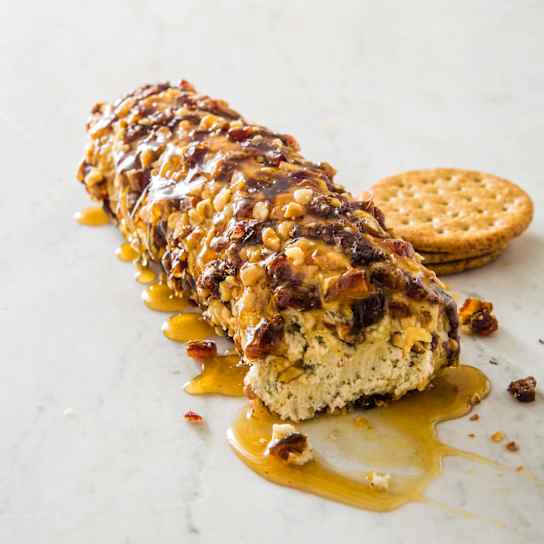 Blue Cheese Log with Walnuts and Honey