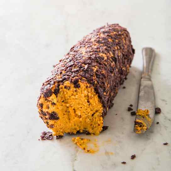 Chile Cheese Log with Tortilla Chips
