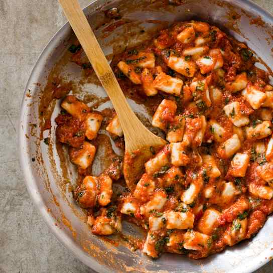 Easy Ricotta Gnocchi with Tomato Sauce