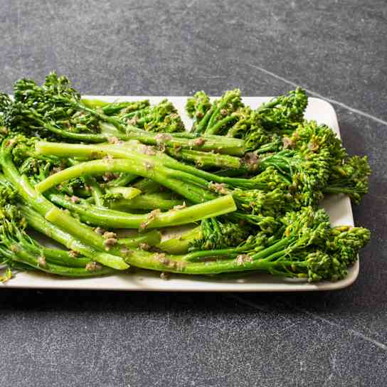 Pan-Steamed Broccolini with Lemon and Capers