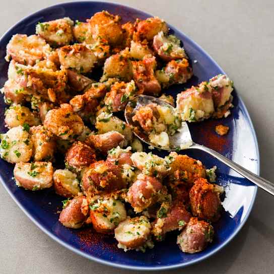 Crushed Red Potatoes with Garlic and Smoked Paprika
