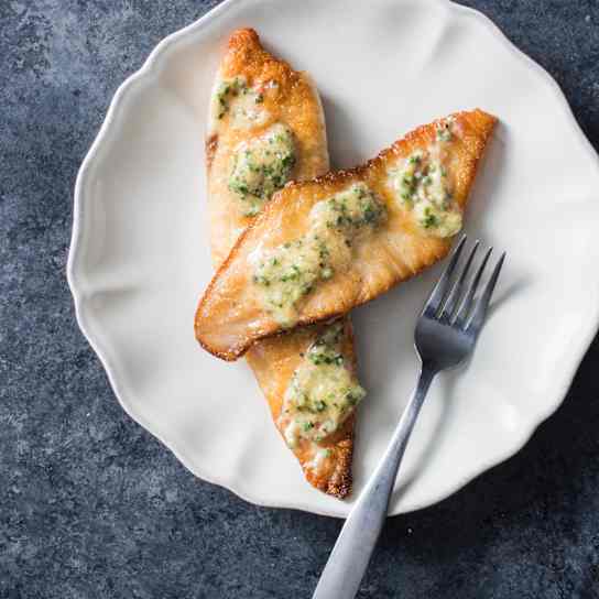 Sautéed Tilapia with Chive-Lemon Miso Butter for Two