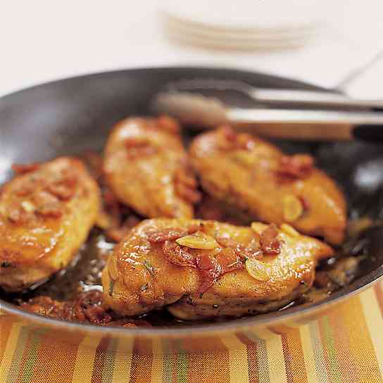 Chicken Cutlets with Bacon, Rosemary, and Lemon