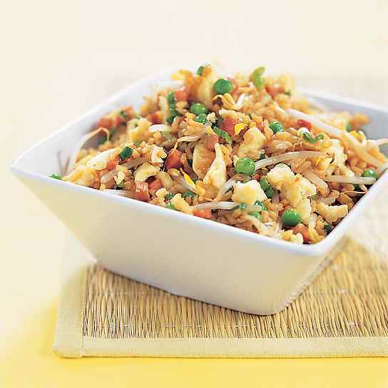 Fried Rice with Ham and Peas