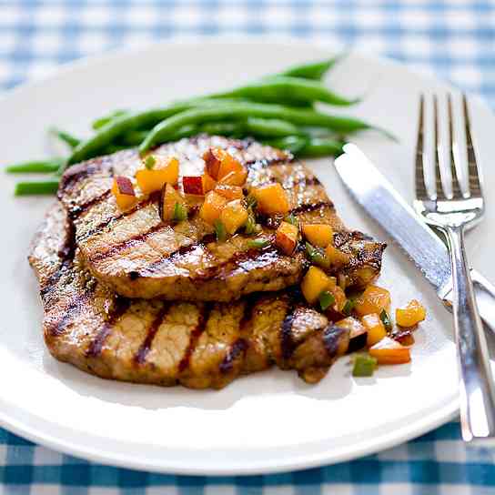 Grilled Pork Cutlets with Cilantro and Lime