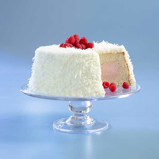 Raspberry Coconut Cloud Cake