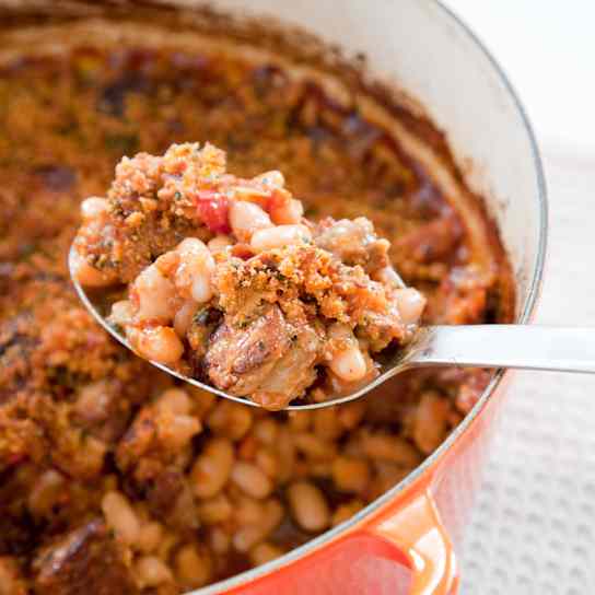 French Pork and White Bean Casserole (Cassoulet)