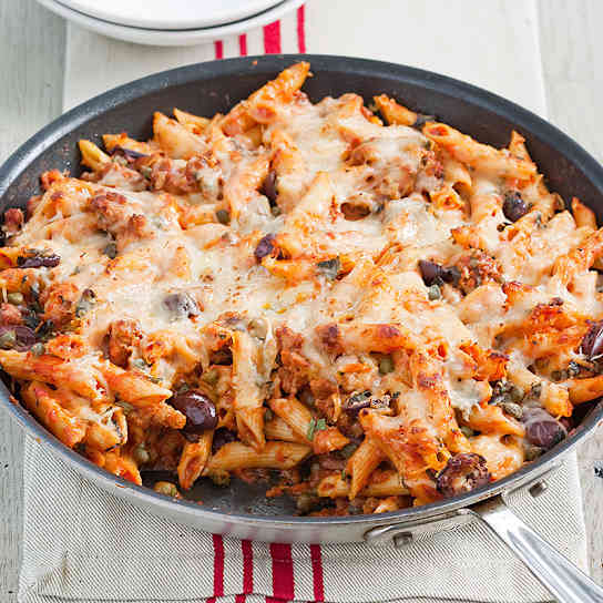 Skillet Penne with Olives and Capers
