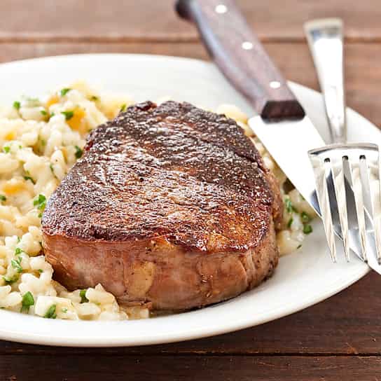 Beef Tenderloin with Parmesan Risotto