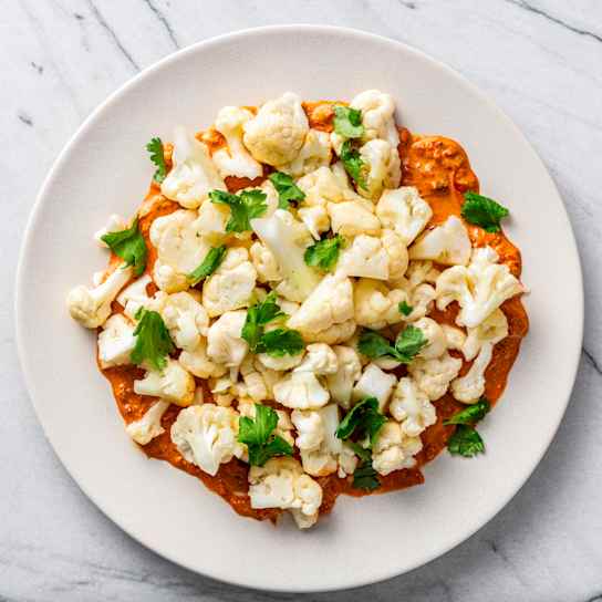 Crisp-Tender Cauliflower with Spicy Red Pepper Mayonnaise
