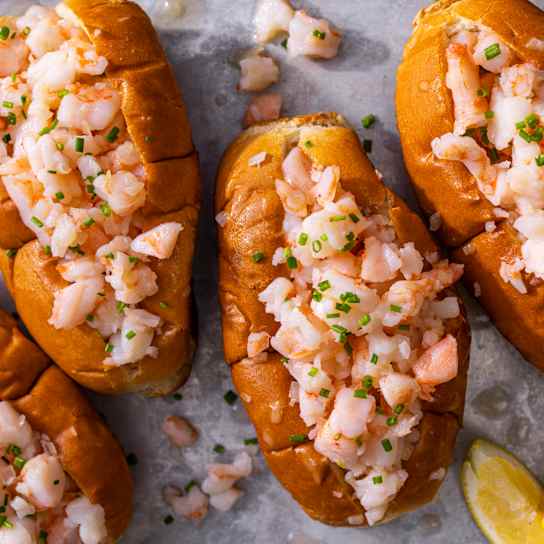 Connecticut-Style Shrimp Rolls (Hot Buttered Shrimp Rolls)