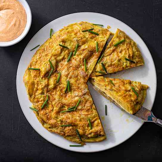 Tortilla Española with Potato Chips