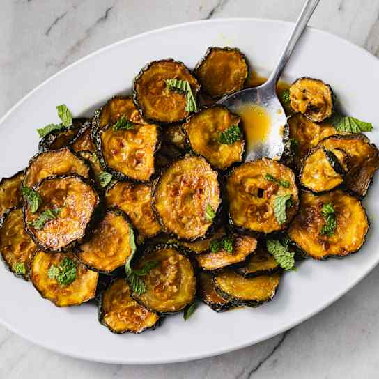 Zucchini alla Scapece (Neapolitan Marinated Fried Zucchini)
