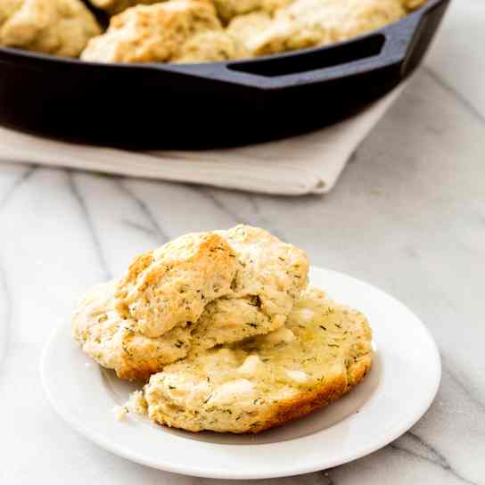 Cast Iron Big and Fluffy Lemon-Dill Biscuits