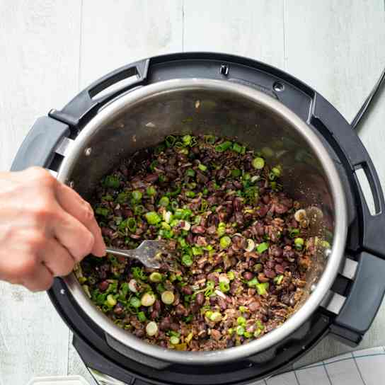 Instant Pot Black Beans and Brown Rice