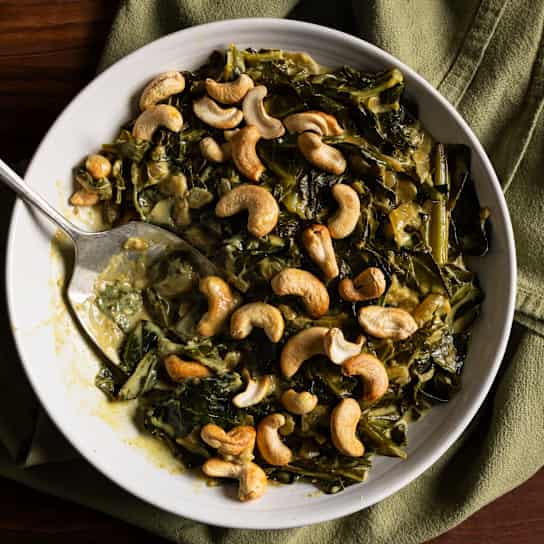 Braised Winter Greens with Coconut and Curry