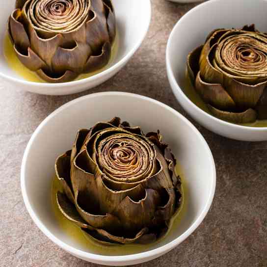 Slow-Cooker Braised Artichokes