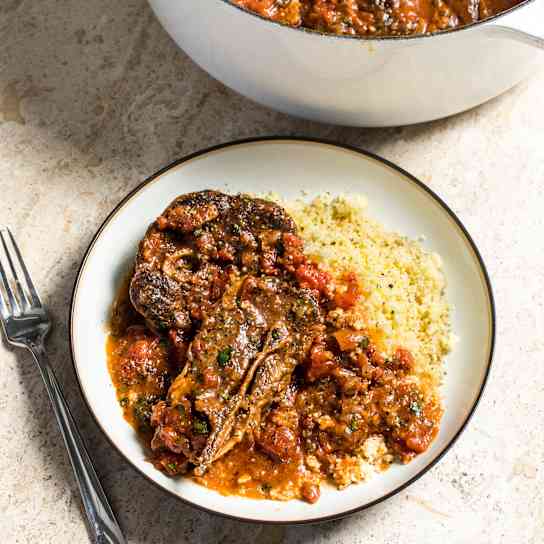 Braised Lamb Shoulder Chops with Tomatoes and Warm Spices