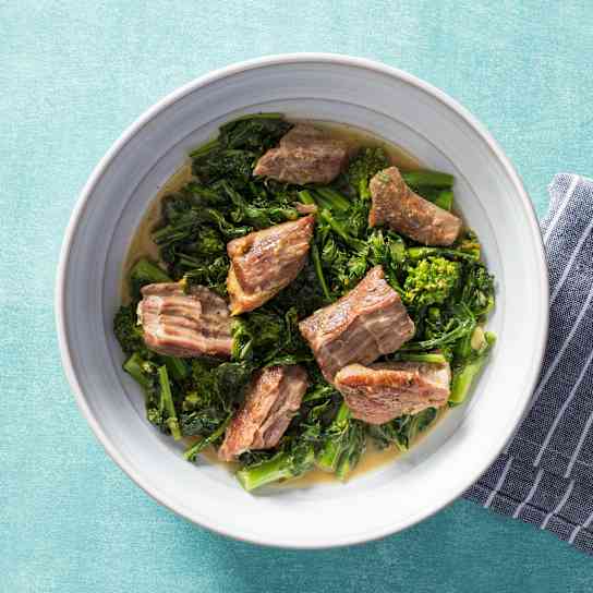 Instant Pot Braised Pork with Broccoli Rabe and Sage