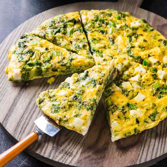 Broccoli and Feta Frittata for Two