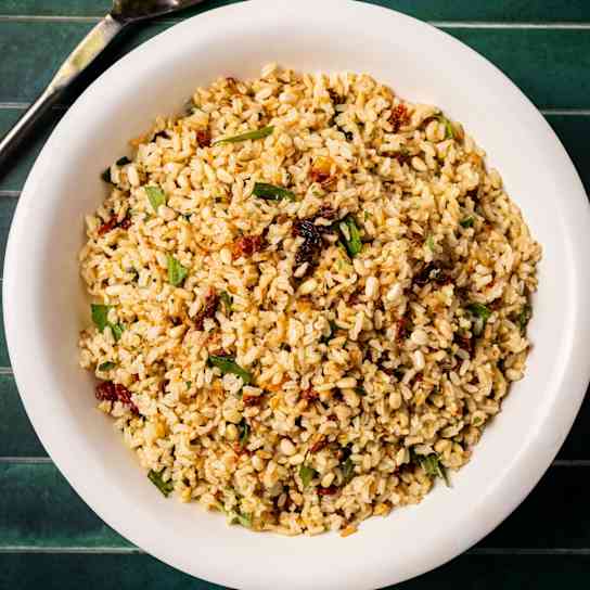 Brown Rice Pilaf with Sun-dried Tomatoes, Pine Nuts, Basil, and Oregano