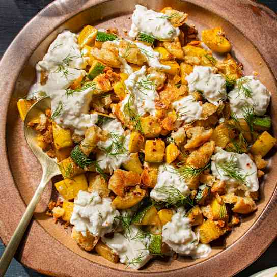 Buttery Summer Squash with Caramelized Lemon and Burrata