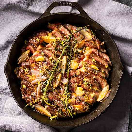 Cast Iron Seared Rib-Eye Steaks