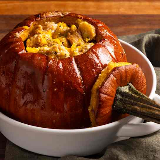 Cheesy Stuffed Pumpkin