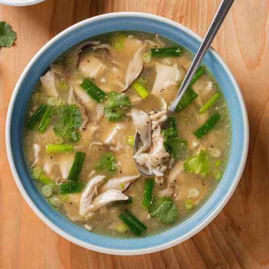 Chicken and Rice Soup with Ginger and Scallions