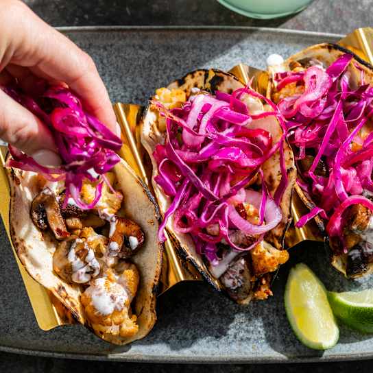 Chipotle Mushroom and Cauliflower Tacos