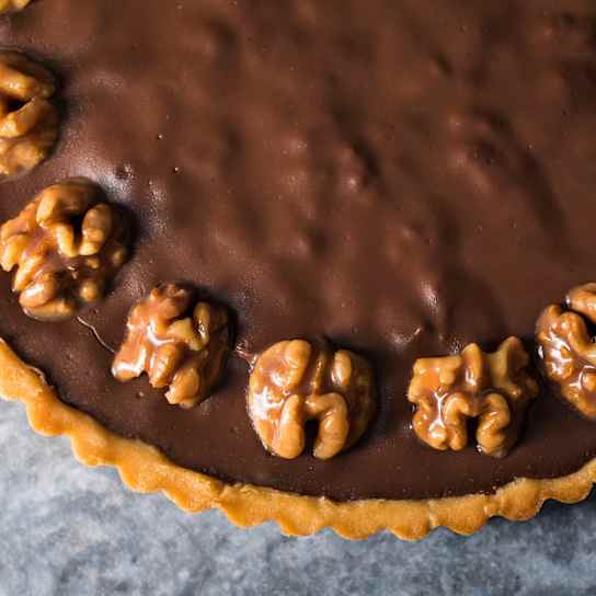 Chocolate Caramel Walnut Tart