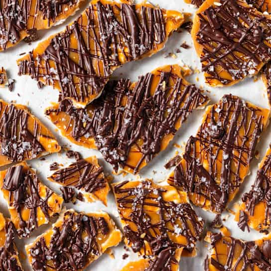 Chocolate Matzo Toffee