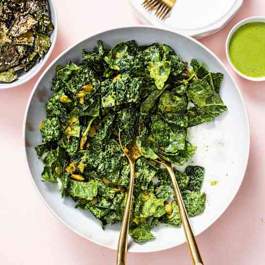 Crispy & Creamy Kale Salad