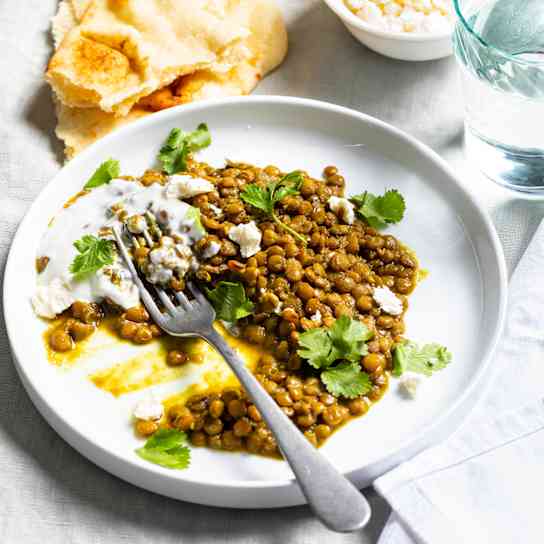 Curried Lentils for One