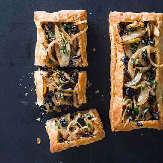 Fennel, Olive, and Goat Cheese Tarts for Two