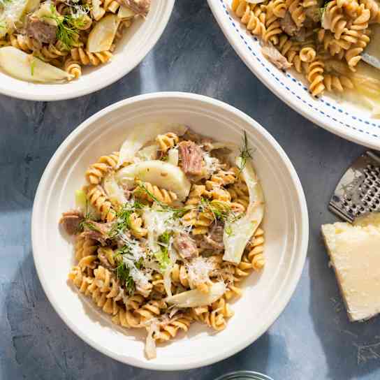 Instant Pot Fusilli with Braised Pork, Fennel, and Lemon