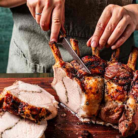 Garlic-and-Herb-Rubbed Pork Crown Roast