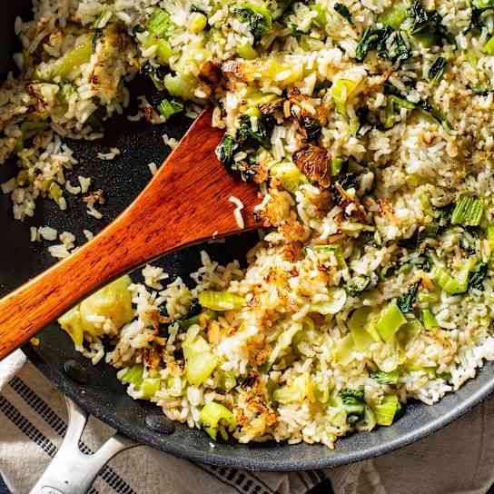 Garlicky Fried Rice with Bok Choy