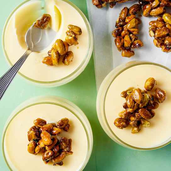 Grapefruit Posset with Candied Pistachios