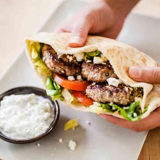 Cast Iron Lamb Pita Sandwiches